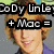 Pixelated image of a person with light brown hair wearing a purple shirt, with overlaid text elements.