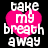 A static contact sheet of three identical animated frames showing a pink heart with white text "take my breath away" on black background, displayed in 2x2 grid layout with one gray transparency placeholder.