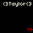Pixelated icon with repeated 'Taylor' text and red heart symbols on black background, partially cropped at bottom-right corner.