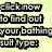 Yellow background with green floral pattern, black text reading 'click now to find out your bathing suit type:', and five labeled options: bikini, full suit, tankini, mokini.