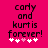 Pixelated text on bright pink background with heart symbols below, showing two variations of the same design.