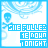 Pixelated blue-and-white icon with repeating text 'SHE PULLED ME DOWN TONIGHT' and a small skull graphic in the top-left corner.