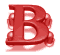 Red 3D letter B with rounded edges and shadow effects, displayed in a of six identical static frames