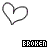 heart-shaped icons transitions from intact to broken states with text labels beneath each