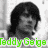 six pixelated images featuring a person with dark hair, some with text overlays in various colors and fonts