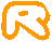 orange and brown pixelated letterforms on a gray background, showing variations in outline thickness and fill style