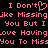 Pink pixelated text on black background with a heart symbol replacing the 'o' in Don't, repeated across multiple lines.