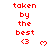 Red text 'taken by the best' with a '<3' symbol and heart icon on white background, showing animation changes in heart pixel count across observations.