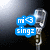 Pixelated image of a silver microphone with blue text bubbles; left bubble reads 'mi<3 sings' and right bubble changes to 'j2c u evrydy!!'