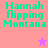 Four quadrant with cyan text 'Hannah Flipping Montana' on pastel backgrounds and two distinct star icons in lower quadrants