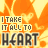 A static pixel art image with repeating text "I TAKE IT ALL TO HEART" over an orange and yellow patterned background featuring circular shapes and star-like elements.