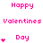 Pixelated pink text and heart symbols on white background, with animated changes in heart count per