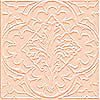A static square icon with a symmetrical, ornate pattern in light peach tones on a pale pink background.