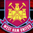 Static pixel art icon featuring a yellow soccer team crest on magenta background with pink and blue decorative elements at the bottom.