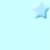 Three light blue stars float against a pale cyan background with a gray rectangular shape in the bottom right corner.