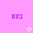 Pixelated text 'BRI' in purple on pink background with two white heart symbols below.