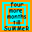 Four identical pixelated icons arranged in a , each displaying text about summer with layered orange and cyan squares