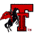 Pixelated red 'T' with black outline, featuring a black winged figure with red accents and a small 'TM' symbol in the bottom-right corner.
