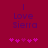 Two identical display 'Love Sierra' text above pink heart icons on a dark red background