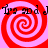 Red and pink spiral pattern with repeated text fragments overlaid on four quadrants.