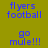Static image with blue text on olive background showing "flyers football" and "go mule!!!" in multiple positions, some highlighted by bright green rectangles.
