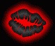lip-shaped icons with glowing outlines in red, orange, yellow, green, cyan, blue, purple, and pink hues on black backgrounds