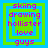 Four identical pixelated squares with green and blue borders, each containing pink text reading 'skiing drawing hollister love guys' in a stacked layout.