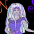 A pixelated cartoon character with long white hair and a purple outfit on the left, next to green text reading "Original Icons .com" on a dark background.