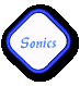 Diamond-shaped icons with blue and black borders display 'Sonics' or 'Heaven' text on white backgrounds in a