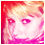 Pixelated close-up of a person's face with blonde hair, pink and red color palette, showing subtle facial expression changes between frames.