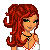 Pixel art contact sheet showing two distinct character frames with text banner, featuring a red-haired female figure in revealing attire and partial torso view of another character above a gradient "East Coast bebe" logo.