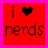 Two side-by-side animated frames on a bright pink border, each with red background and pixelated text/heart symbol.