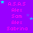 Purple background with repeating text and star symbols in cyan and light purple, arranged in a pattern