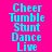 A static image with cyan text on a bright pink background, displaying repeated phrases in three
