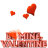 Animated sequence of red hearts floating above 'BE MINE VALENTINE' text with pixelated texture on white background.