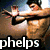 Animated sequence showing a shirtless man in swimming attire performing three distinct poses with overlaid text phrases.