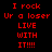 Pixelated red text on black background with green highlighted sections cycling through different phrases.