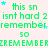 Green text repeats 'this sn isnt hard 2 remember' with blue stars on a light background, forming a wordwall pattern.