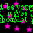 Green text repeats 'it be youst maybe shouldnt' over black background with pink stars, animated in a scrolling pattern.
