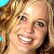 A split-frame contact sheet showing a pixelated portrait of a smiling woman with blonde hair on the left and green text reading "Original Icons .com" on a dark green background on the right.