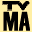 Pixelated black text "TV MA" on a solid yellow background with subtle gray pixel artifacts at the edges of letters.