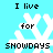 Pixelated text and snowflake icons on a cyan background with four identical arranged in a