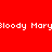 Red background with white pixelated text repeating 'bloody Mary' in two horizontal , each containing two identical text segments