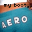 Pixelated image with text 'my booty' above a blue background and large white letters spelling 'HERO' below.
