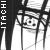 Black-and-white pixelated image with vertical text on left and abstract shapes resembling a face in the center.