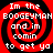 Four identical red and black spiral patterns with white text reading "Im the BOOGEYMAN and im comin to get ya" arranged in a