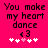 Pixelated text on bright pink background with heart and plus symbols, showing animation change in symbol positions.