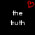 Black background with white pixelated text and red heart symbols arranged in a -like layout