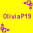 Yellow background with purple pixelated text and geometric shapes in a