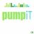 Pixelated green and blue text 'PUMPIT' with a small green square in the bottom right corner, set against a white background.